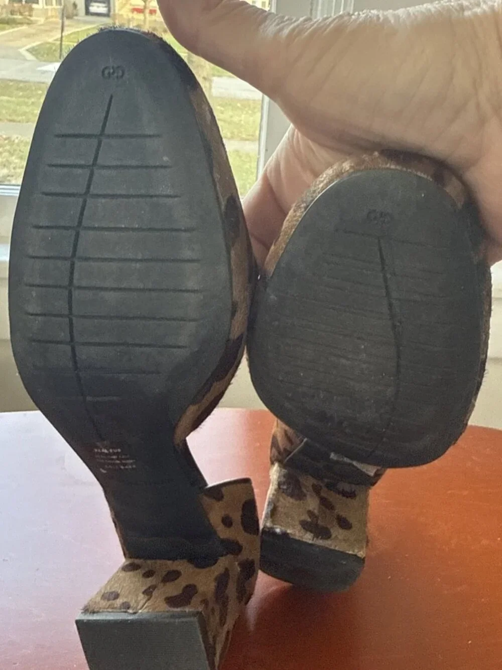 Cole Haan Daina D’Orsay Animal Print Haircalf Round Toe Block Heel Pumps Sz 7.5B